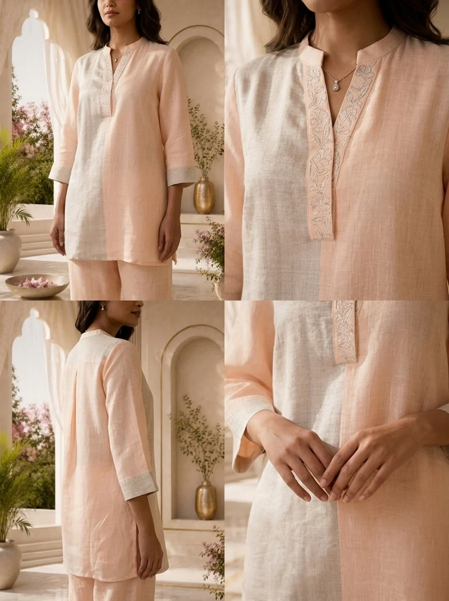 Baby Pink Linen Two Piece Set - Image 5