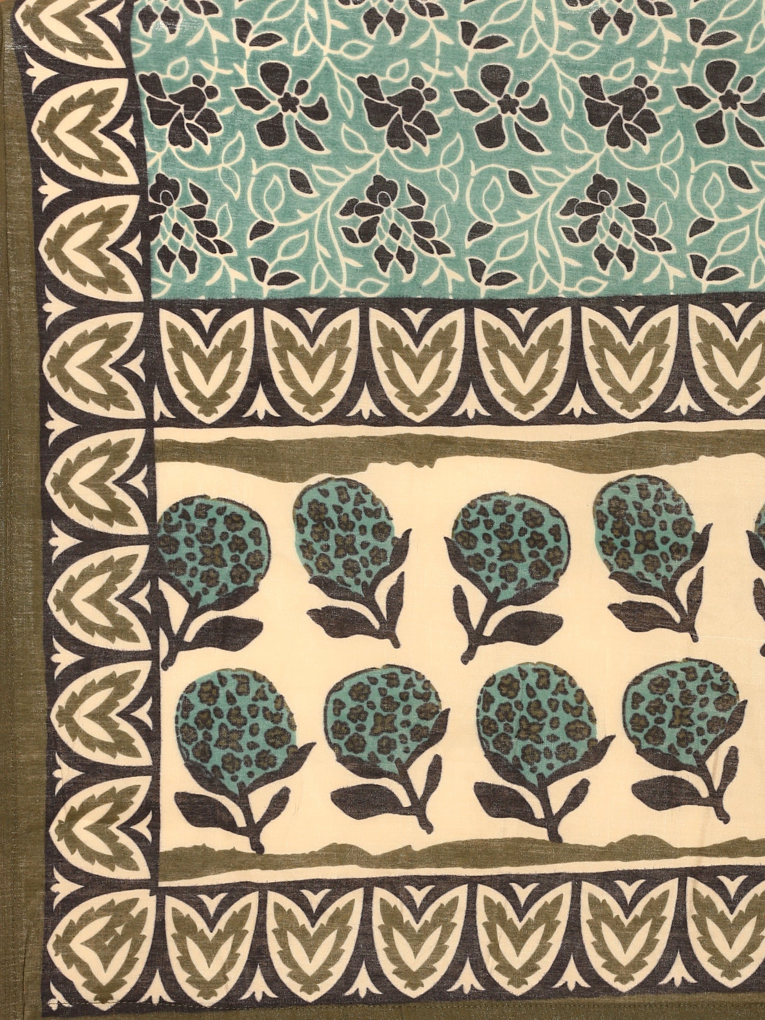 Beige block printed suit set with duppata - Image 7
