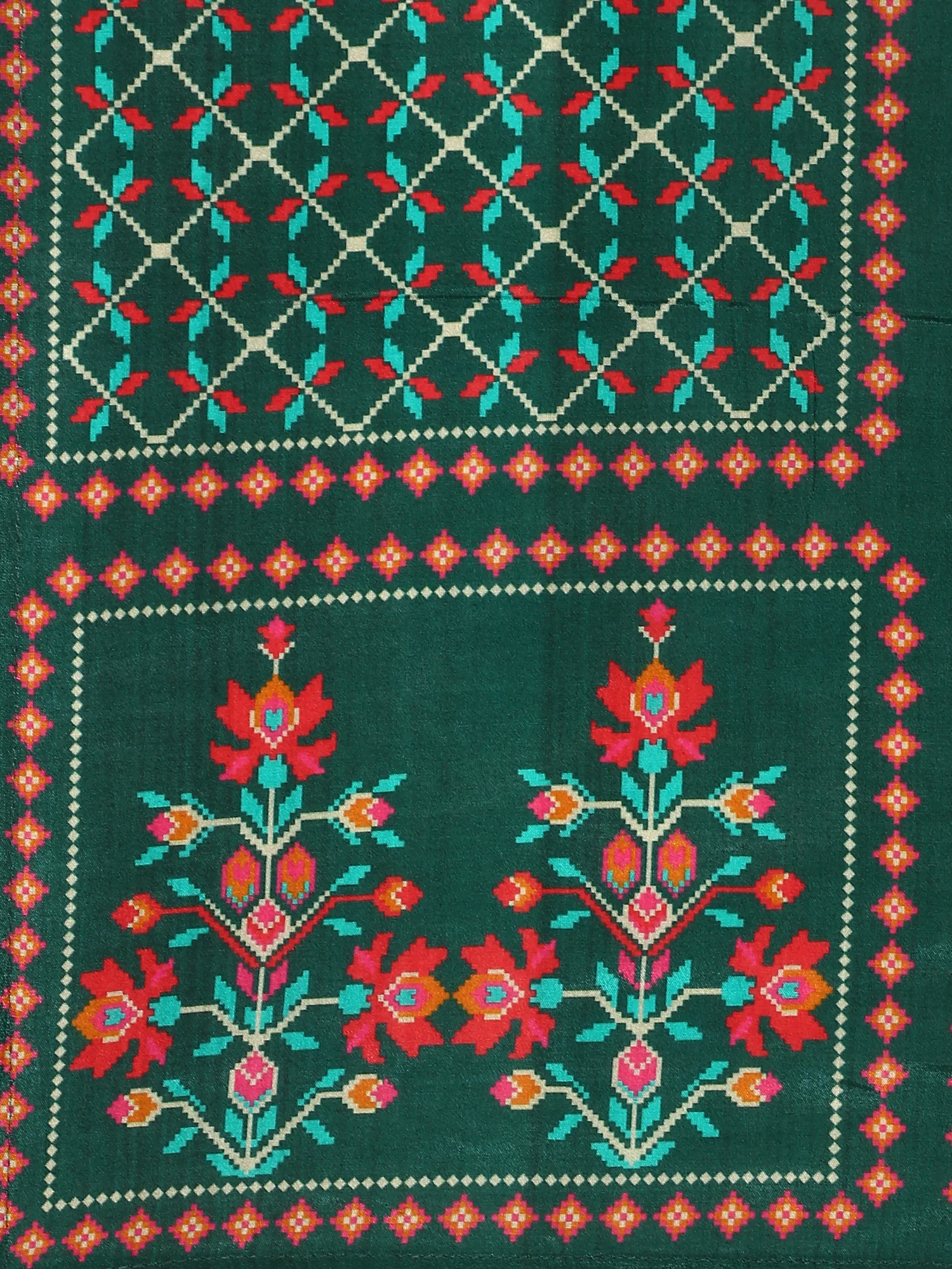 Bottle Green Suit set with Organza duppatta - Image 7