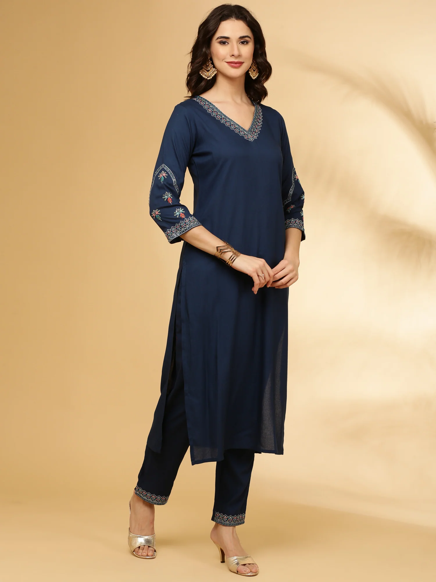Cobalt Rayon Three Piece Suit Set - Image 2