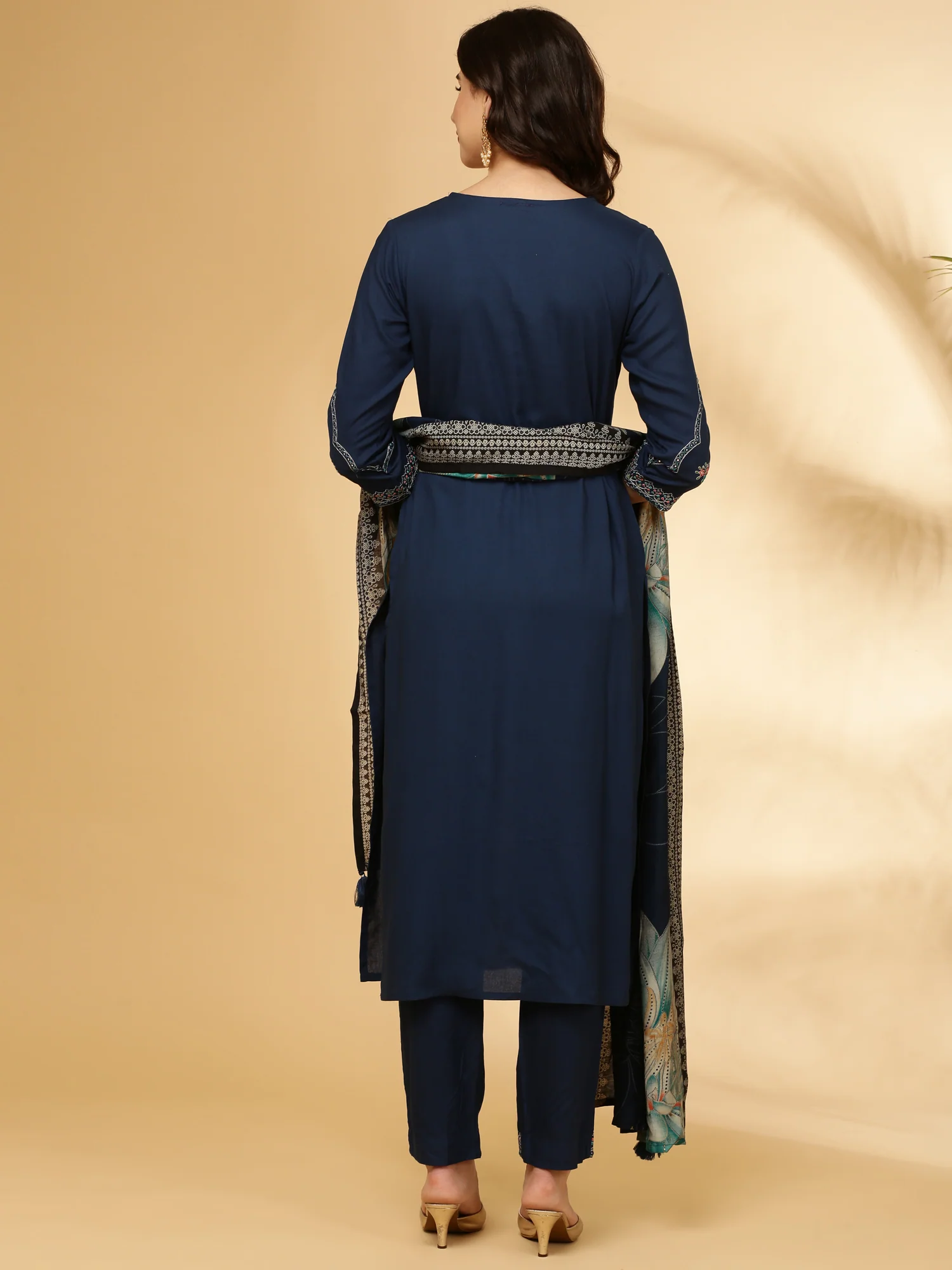 Cobalt Rayon Three Piece Suit Set - Image 3