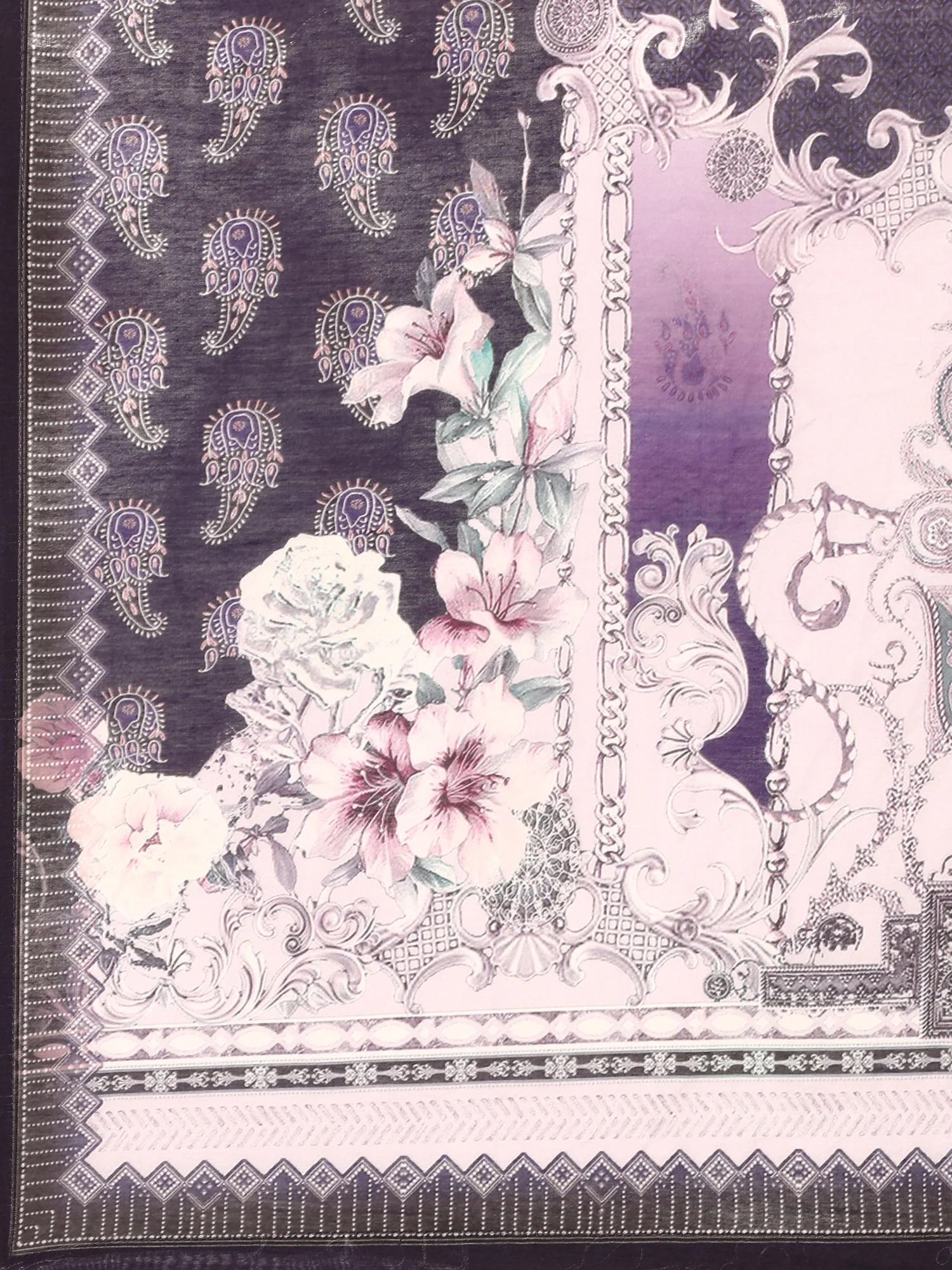 Deep Purple Rayon fabric three piece printed suit - Image 6