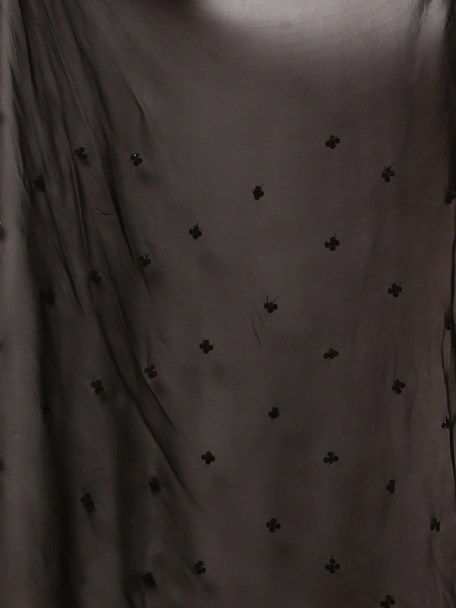 Georgette black embroidered crop top and palazzo set - Image 8