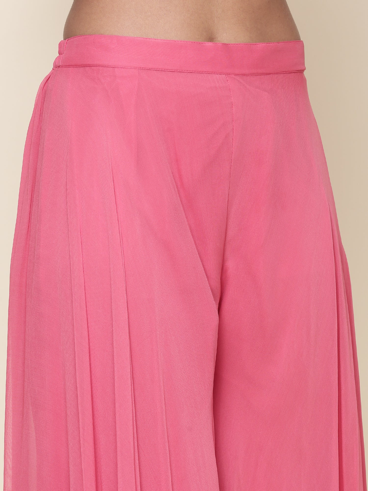 Ghajari georgette peplum and palazzo three piece set - Image 7
