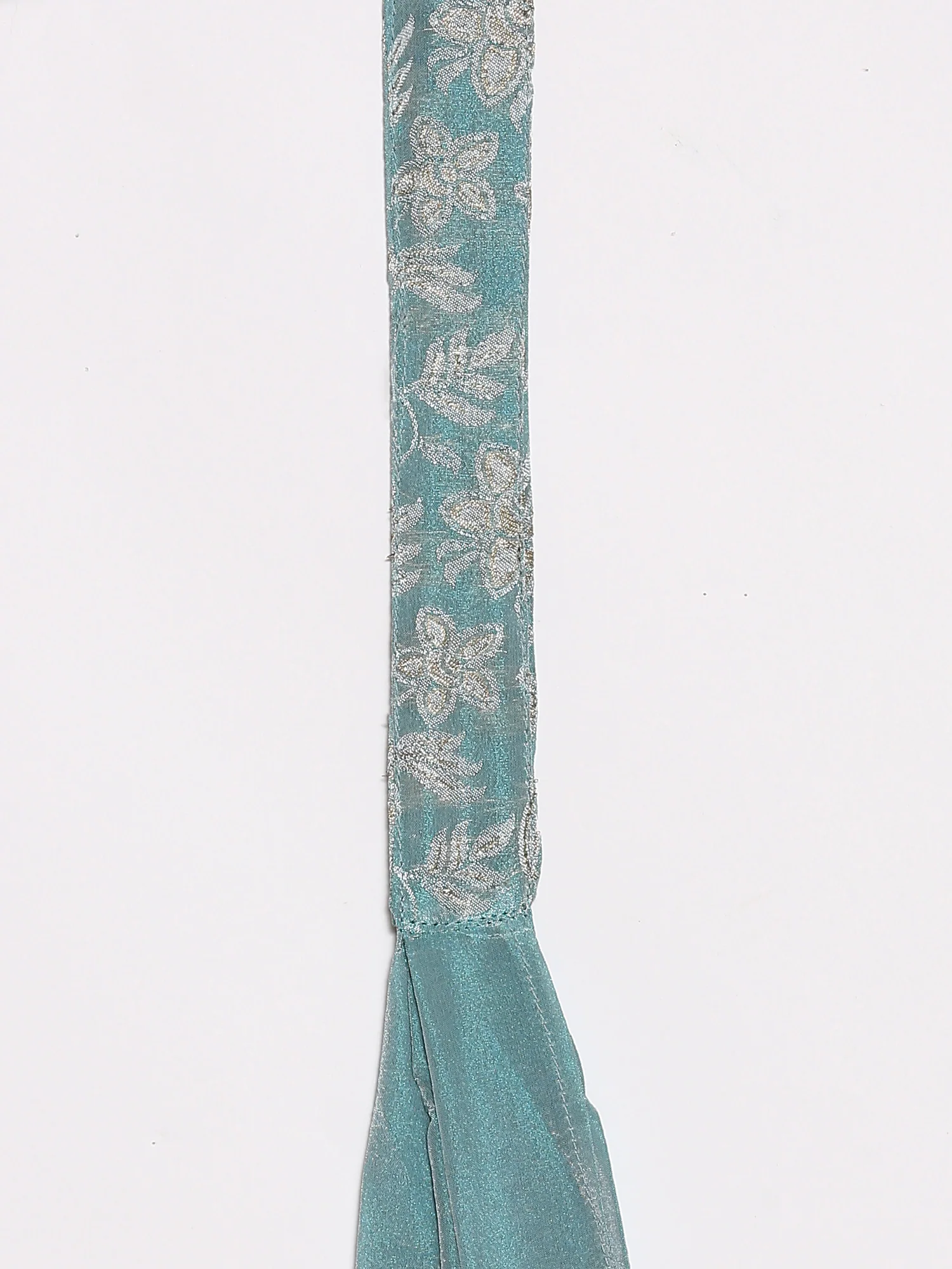 Ice Blue Banaras Silk Embroidery Peplum Palazzo - Image 9