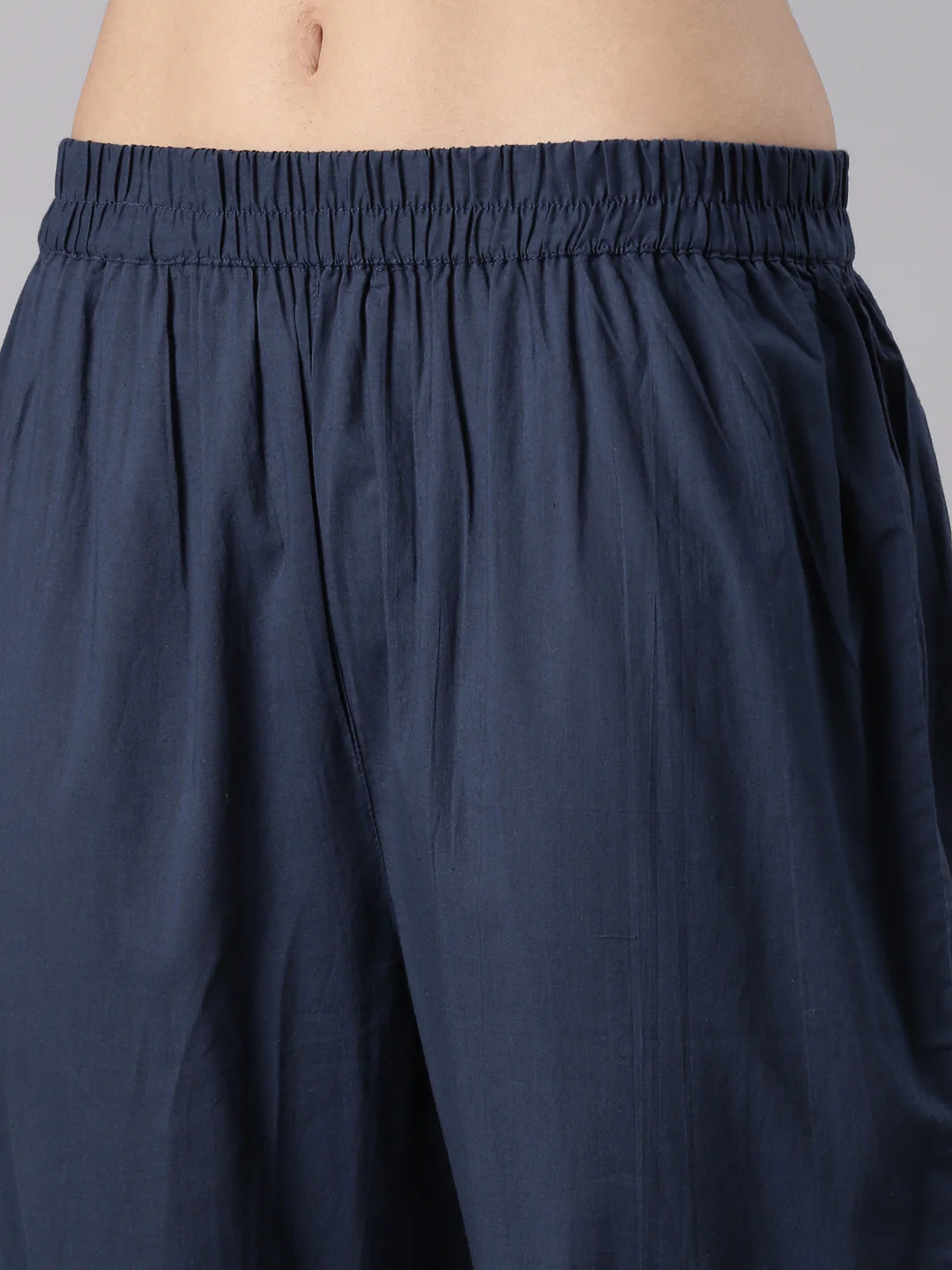 Indigo Cotton Printed Anarkali Three Piece Set - Image 6