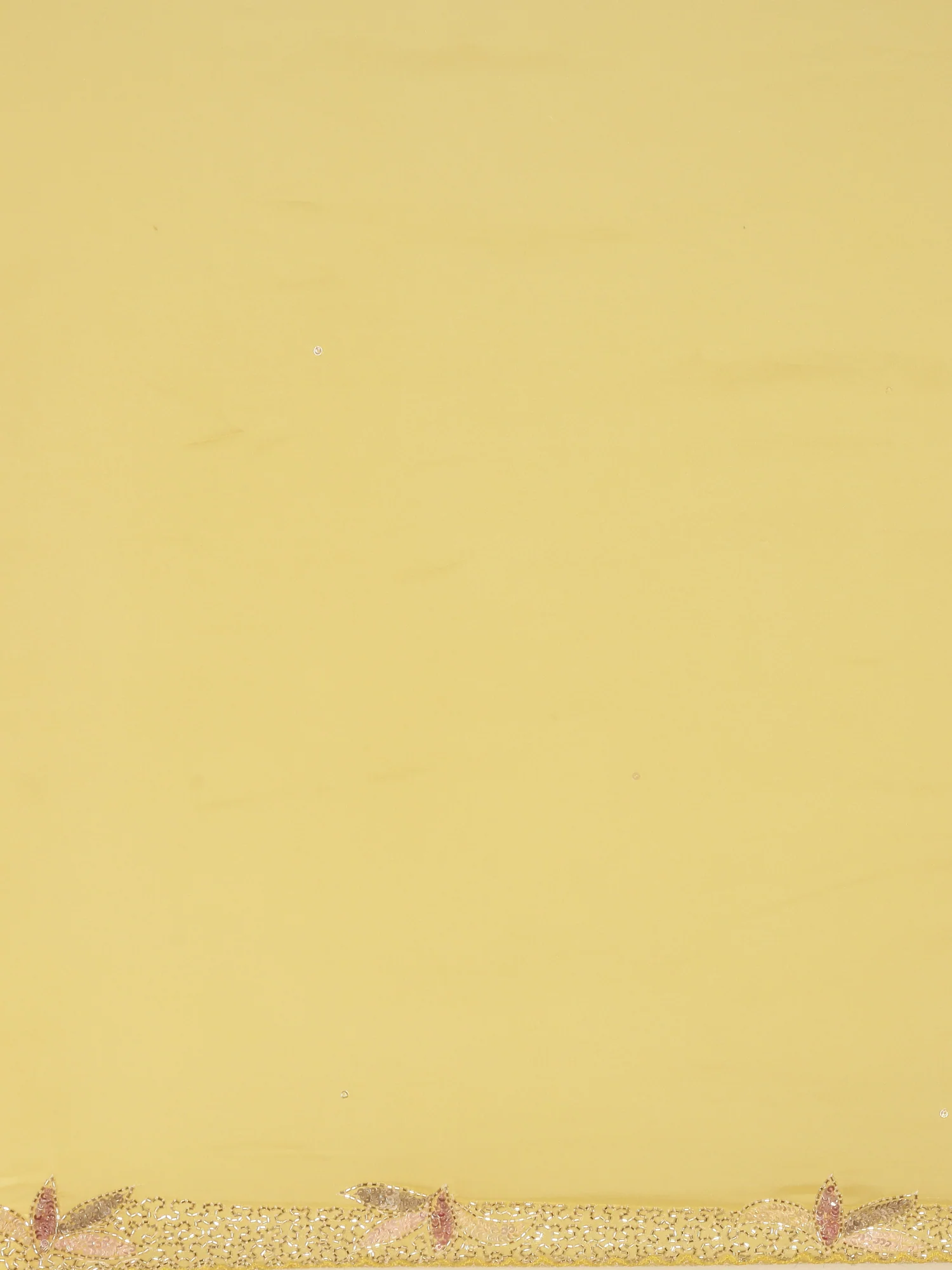 Lemon Crepe Sequins Saree With Readymade Blouse - Image 7