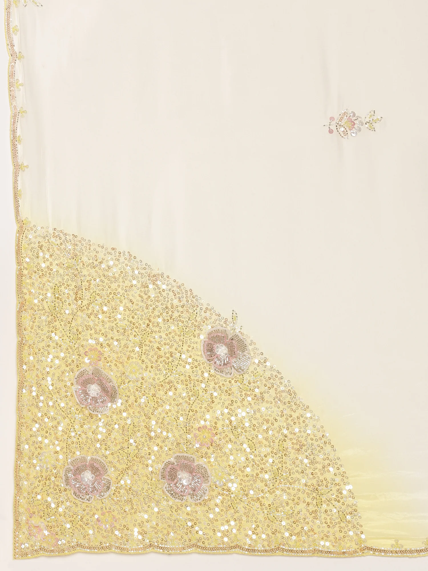 Lemon Crepe Stone Work Saree - Image 5