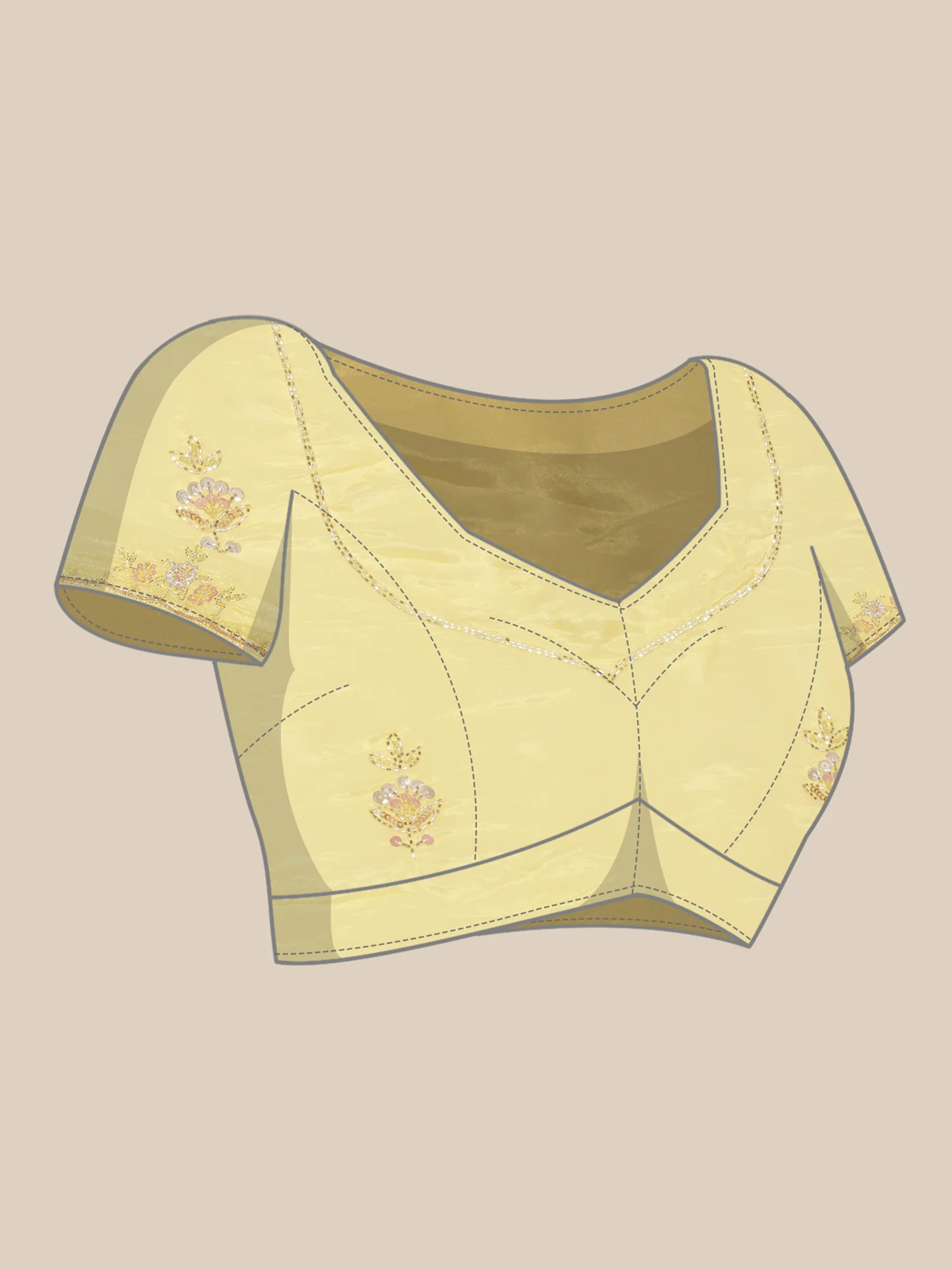 Lemon Crepe Stone Work Saree - Image 6
