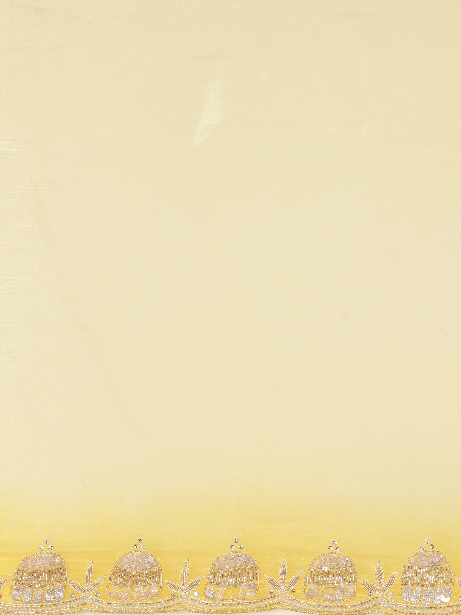 Lemon Silk Saree With Stone Work Readymade Blouse - Image 7