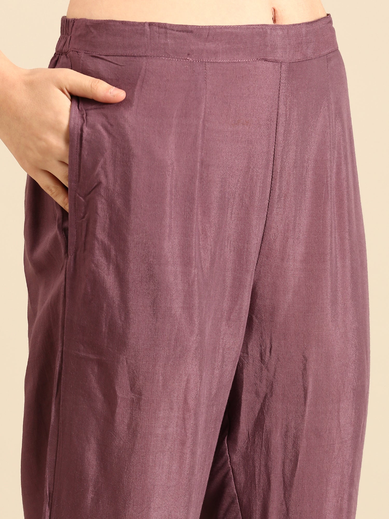 Light purple Digital printed three piece Crepe suit set - Image 6