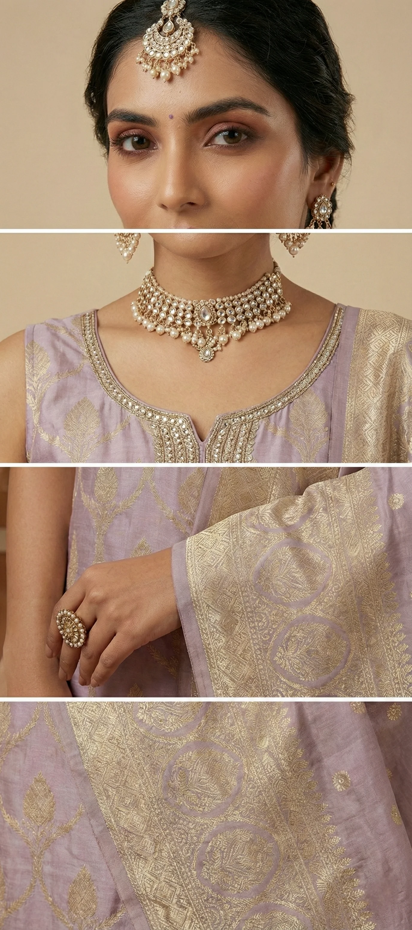 Lilac Tissue Printed Three Piece Set - Image 3