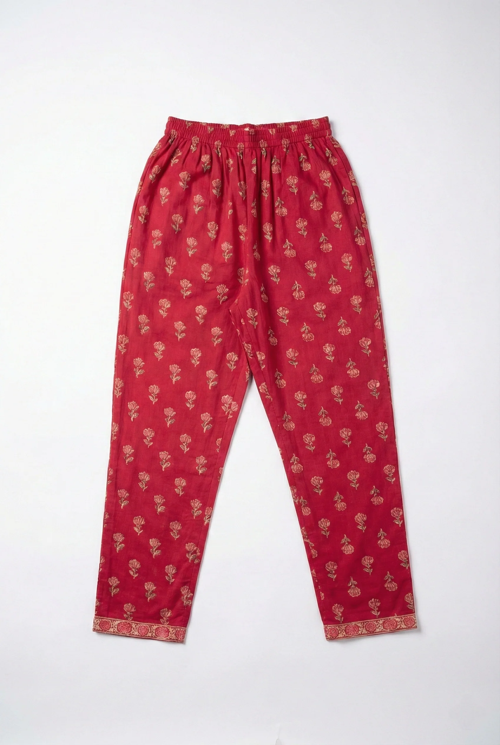 Magenta Cotton Thread Embroidery Suit Set - Image 5