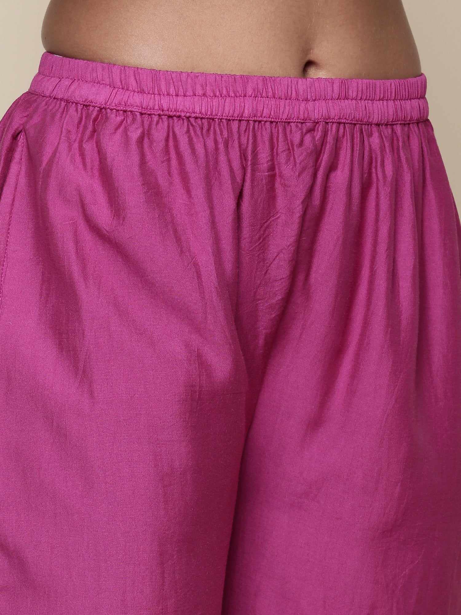 Magenta Tissue suit embroidered three piece set - Image 7