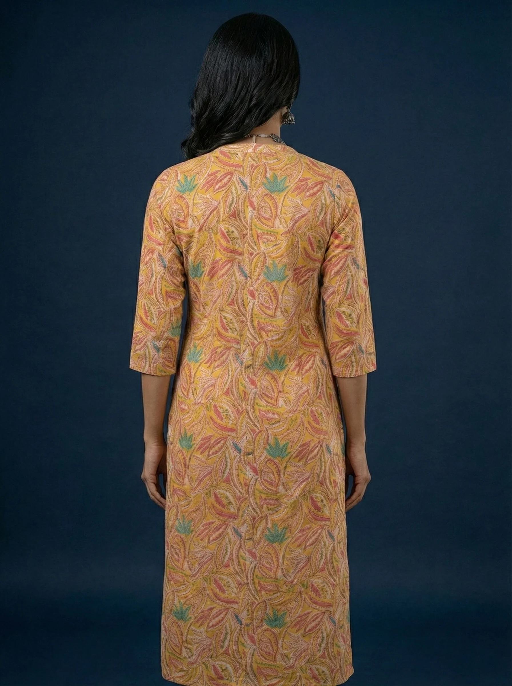 Mehadi Green Silk Digital Print Kurta - Image 3