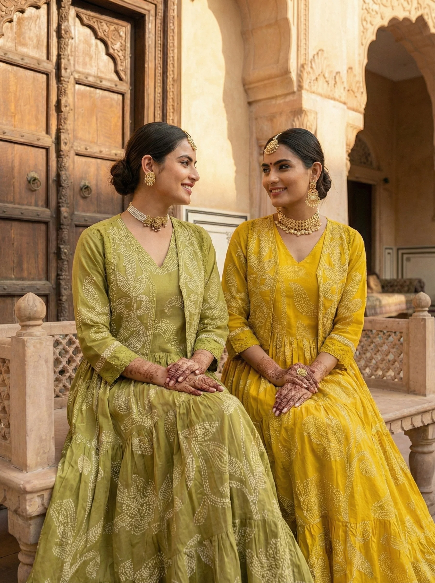 Mustard Cotton Floral Digital Print Two Piece Set - Image 6
