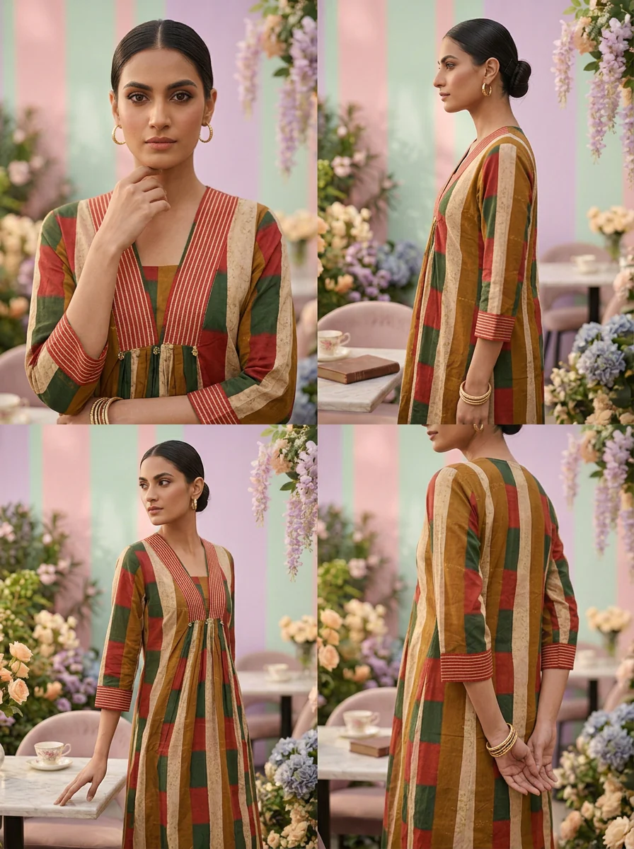 Mustard Cotton Printed Two Piece Set - Image 3