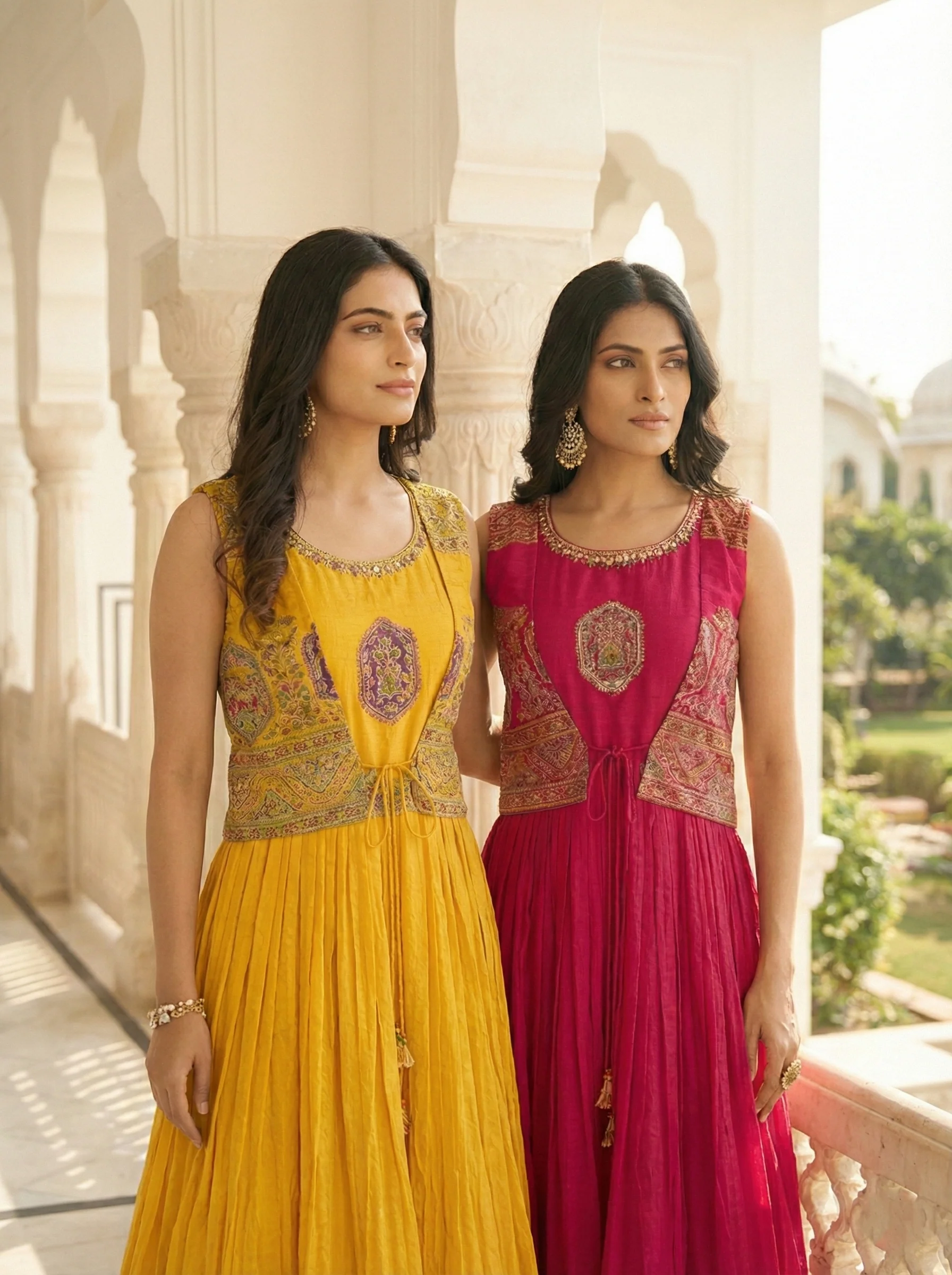 Mustard Georgette Digital Print Long Dress - Image 5