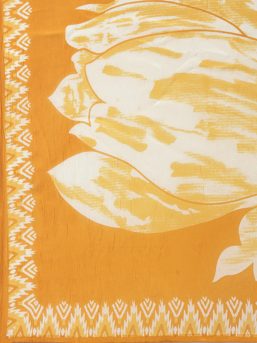 Mustard Muslin Printed Three Piece Set - Image 7