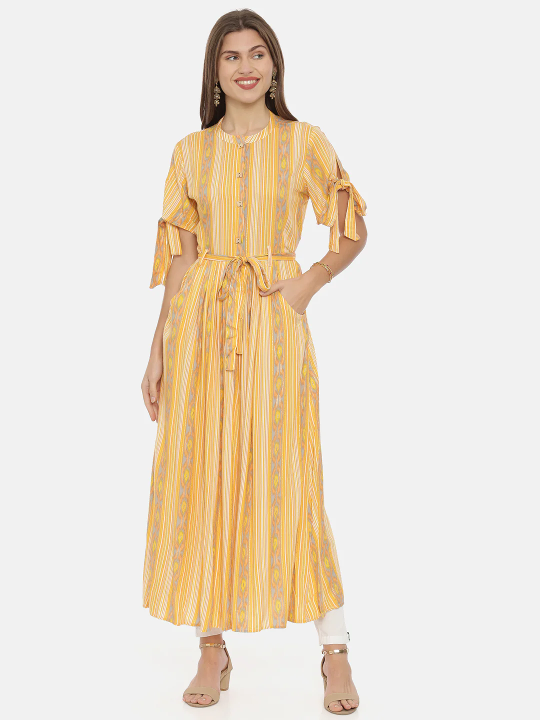Neerus Amber Printed Anarkali Kurta - Image 6