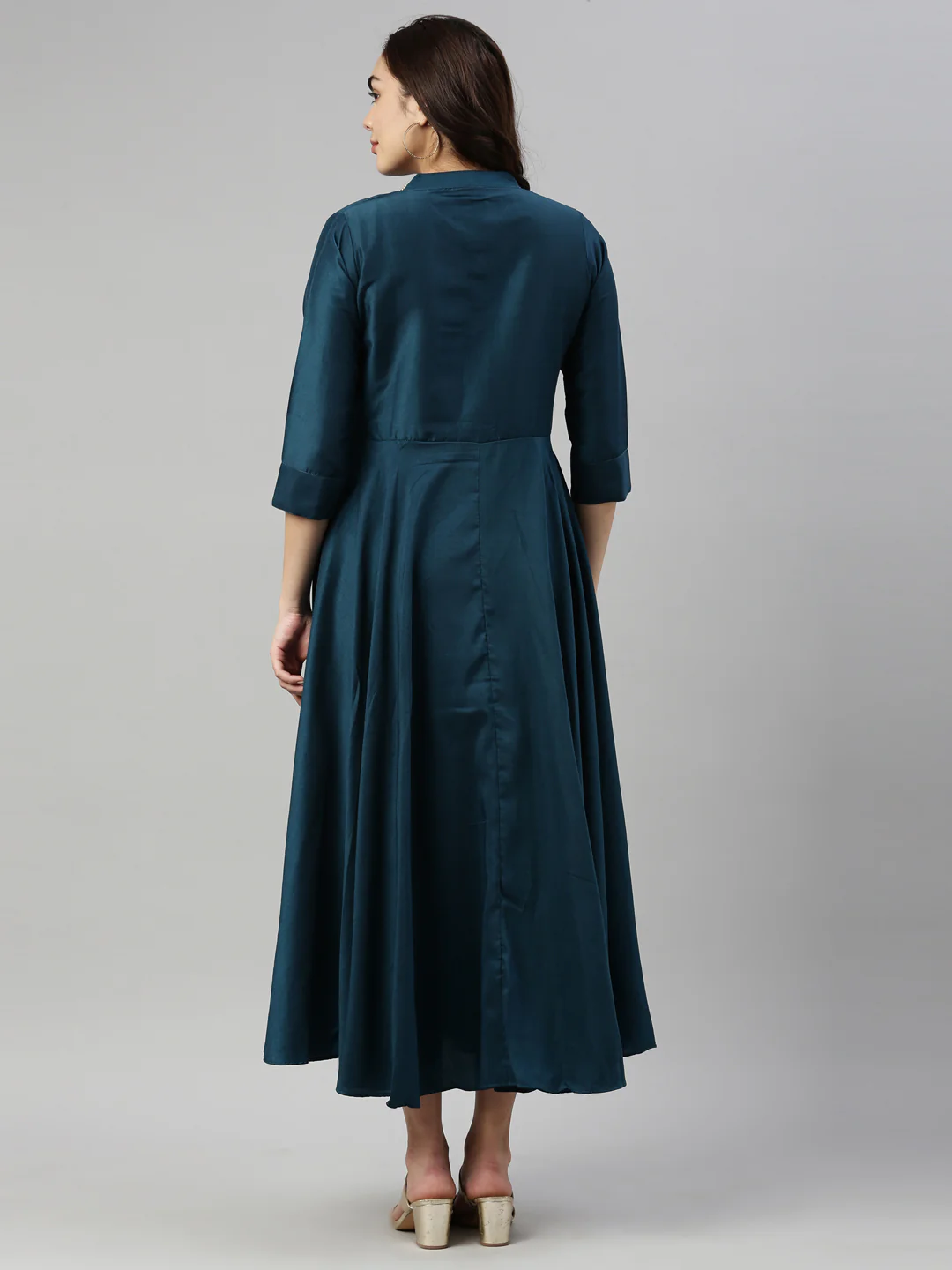 Neerus B Green Color Silk Fabric Kurta - Image 5