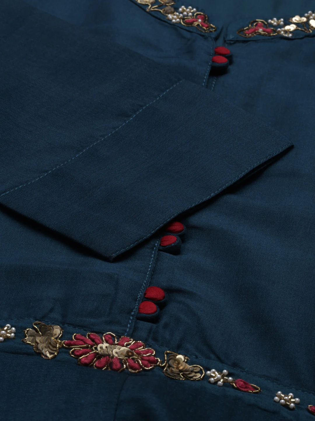 Neerus B Green Color Silk Fabric Kurta - Image 7