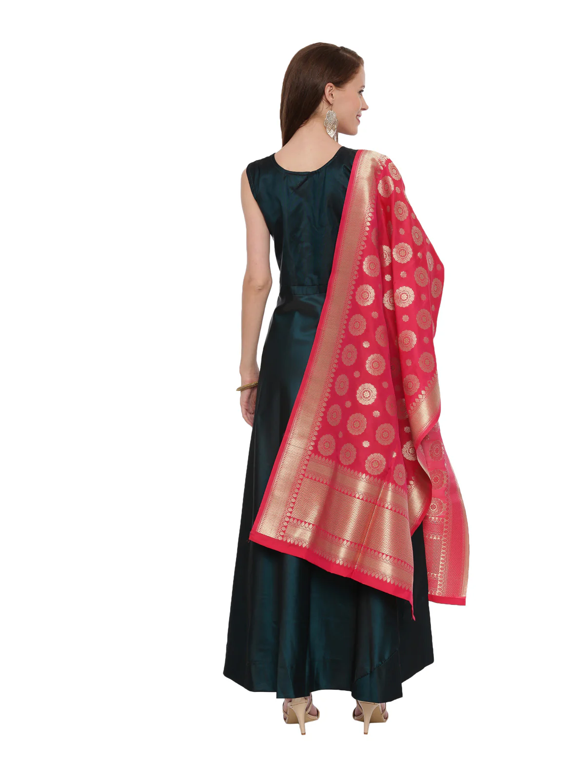 Neerus B Green Color Silk Fabric Suit-Anarkali - Image 3