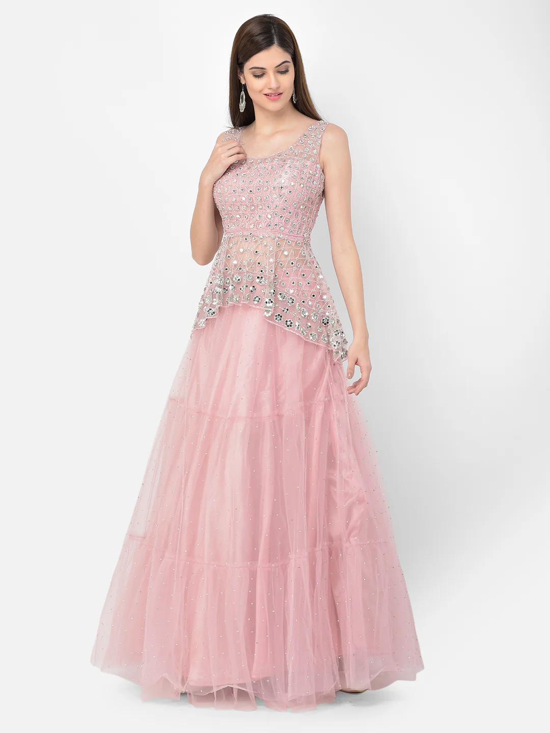 Neerus Baby Pink Color Nett Fabric Lehenga Choli