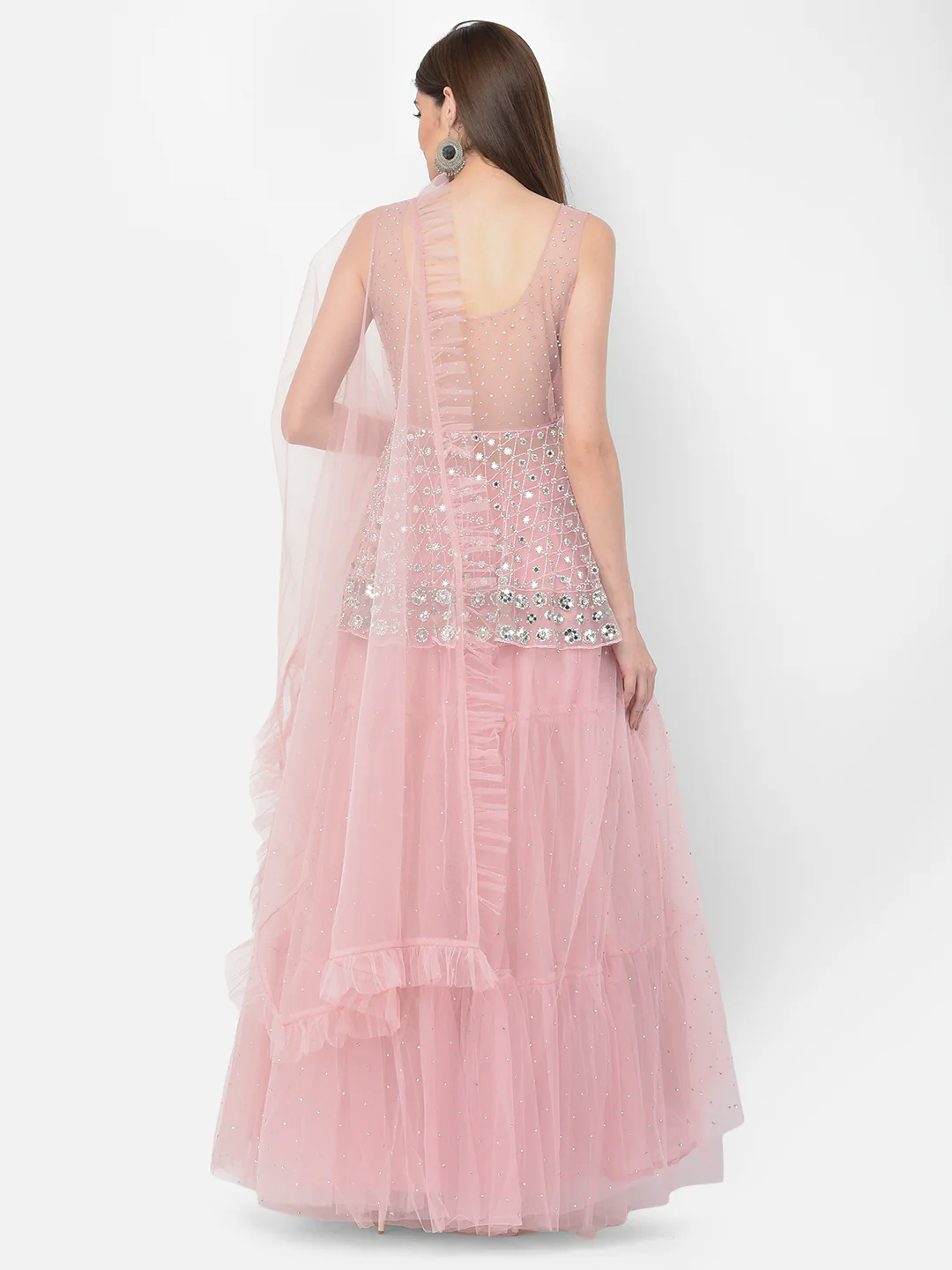 Neerus Baby Pink Color Nett Fabric Lehenga Choli - Image 5