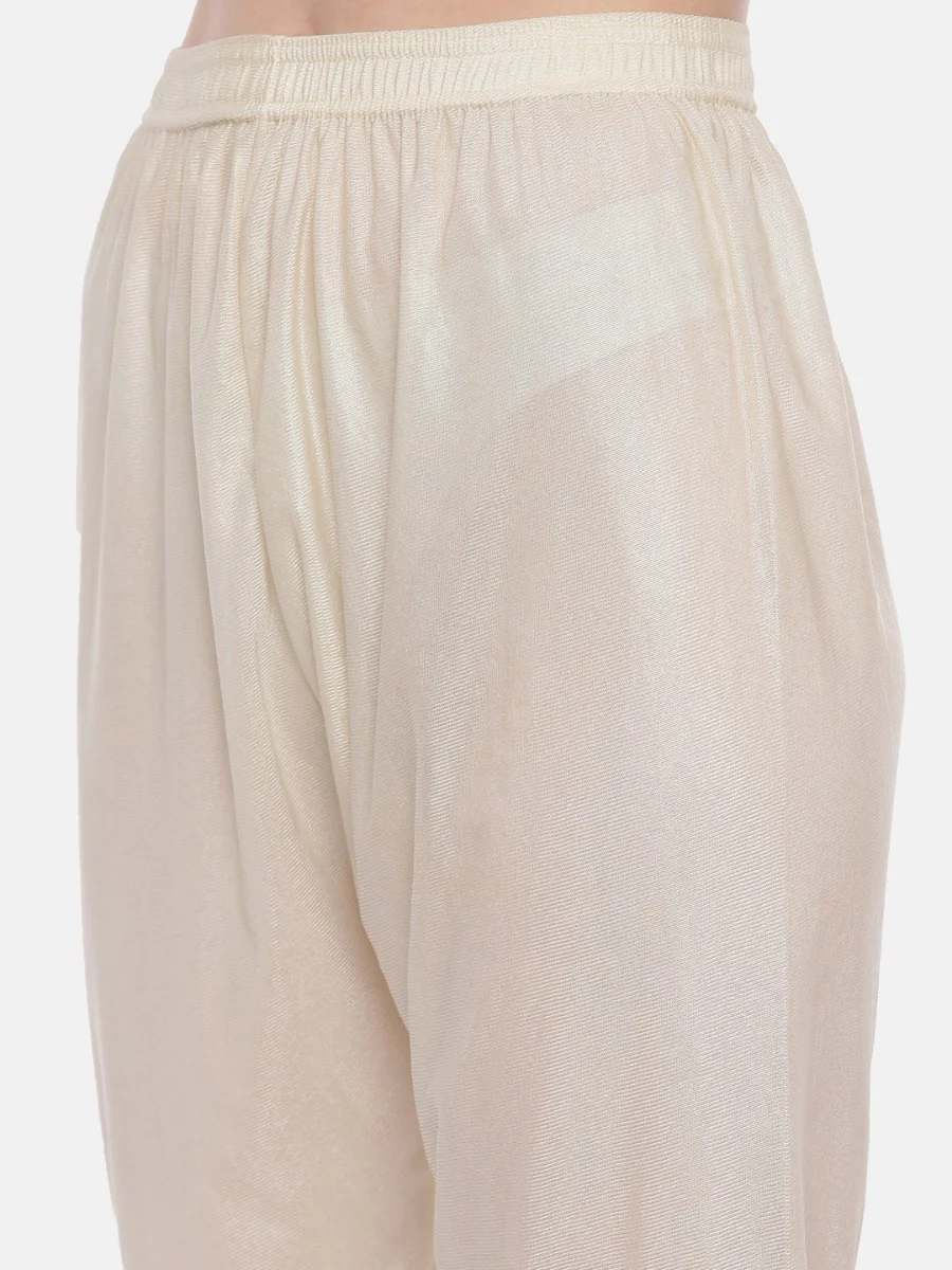 Neerus Beige Color Chanderi Fabric Full Sleeves Suit-Anarkali - Image 5