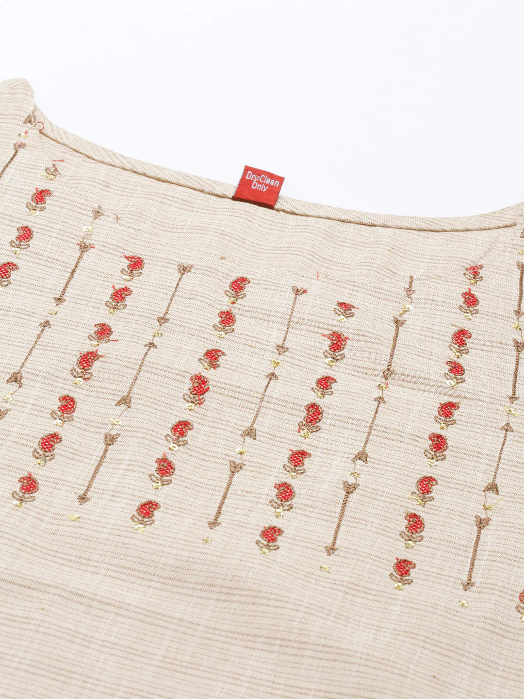 Neerus Beige Color Cotton Fabric Kurta - Image 2