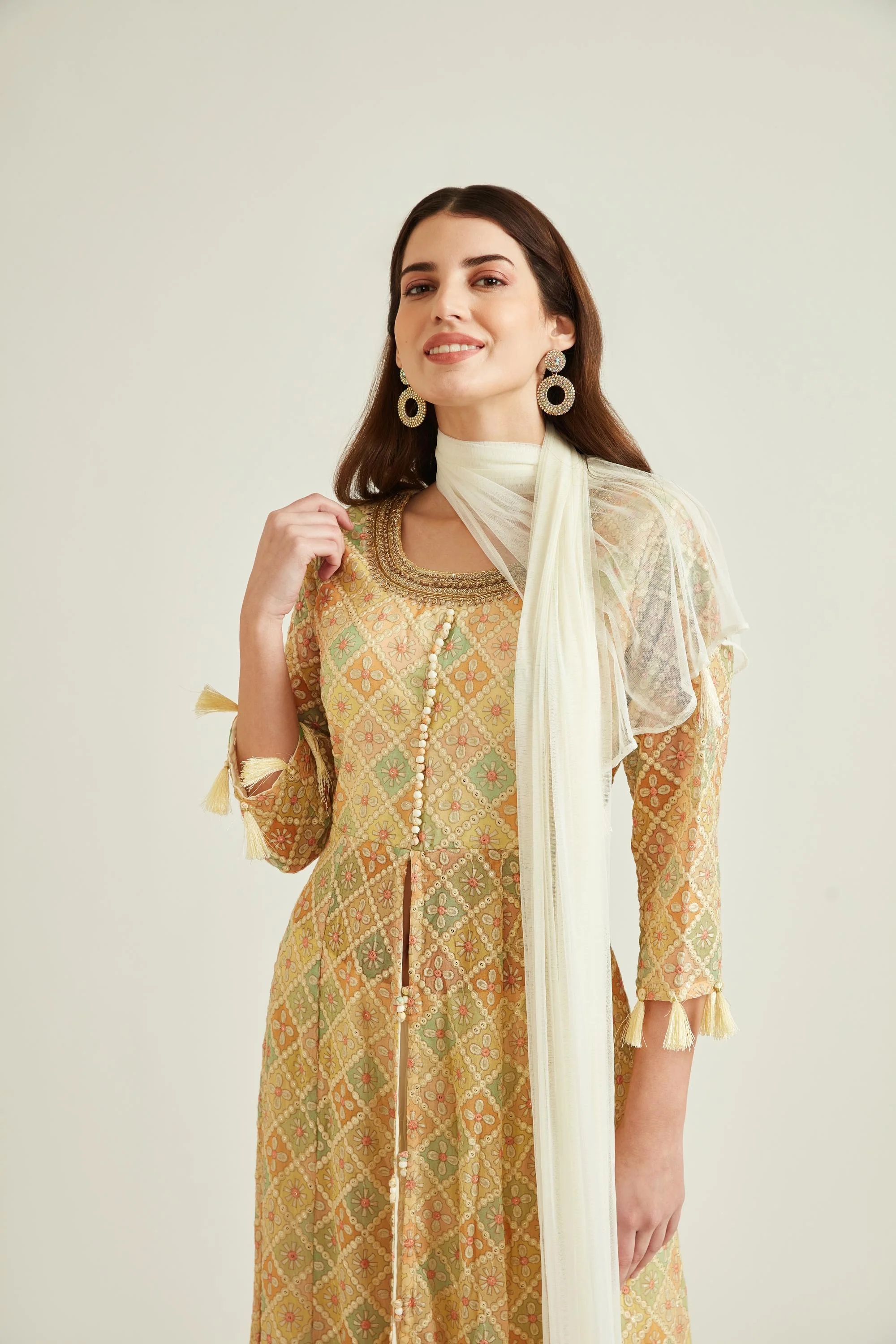 Neerus Beige Colour Georgette Fabric Suit - Image 2