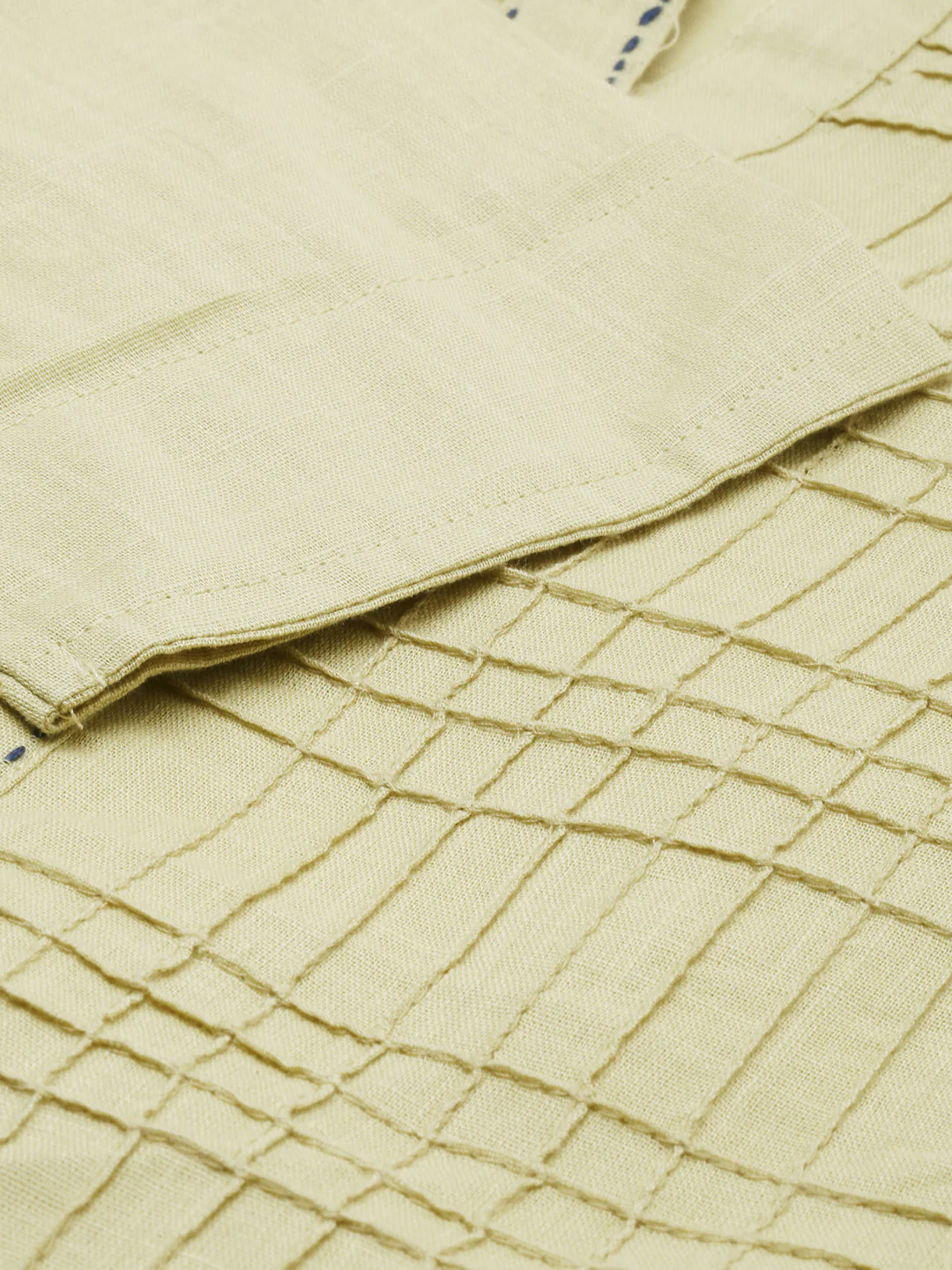 Neerus Beige Colour Slub Cotton Fabric Tunic "44" - Image 4