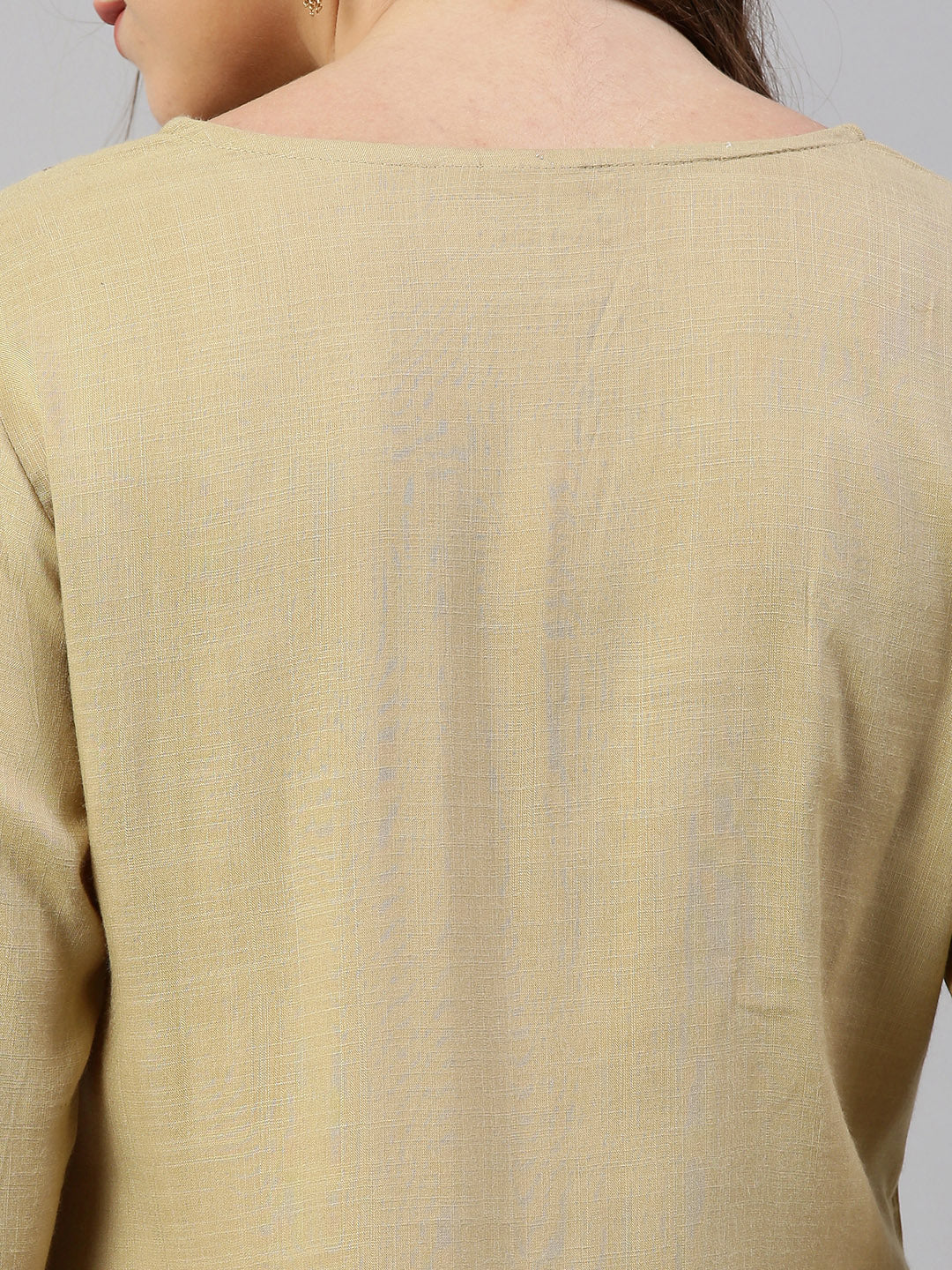 Neerus Beige Embellished High Low Kurta - Image 6