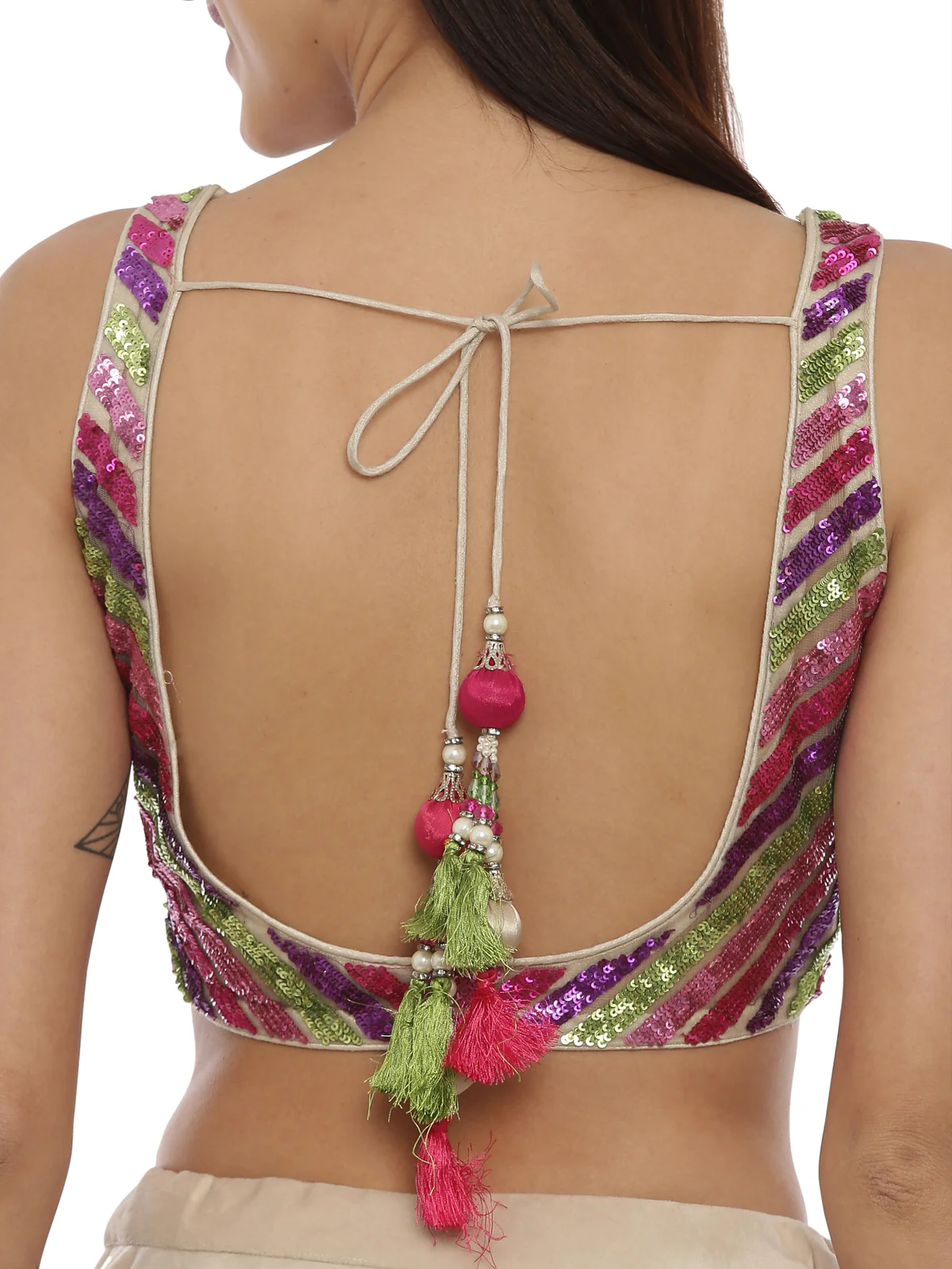 Neerus Beige Embellished Lehenga Set - Image 3