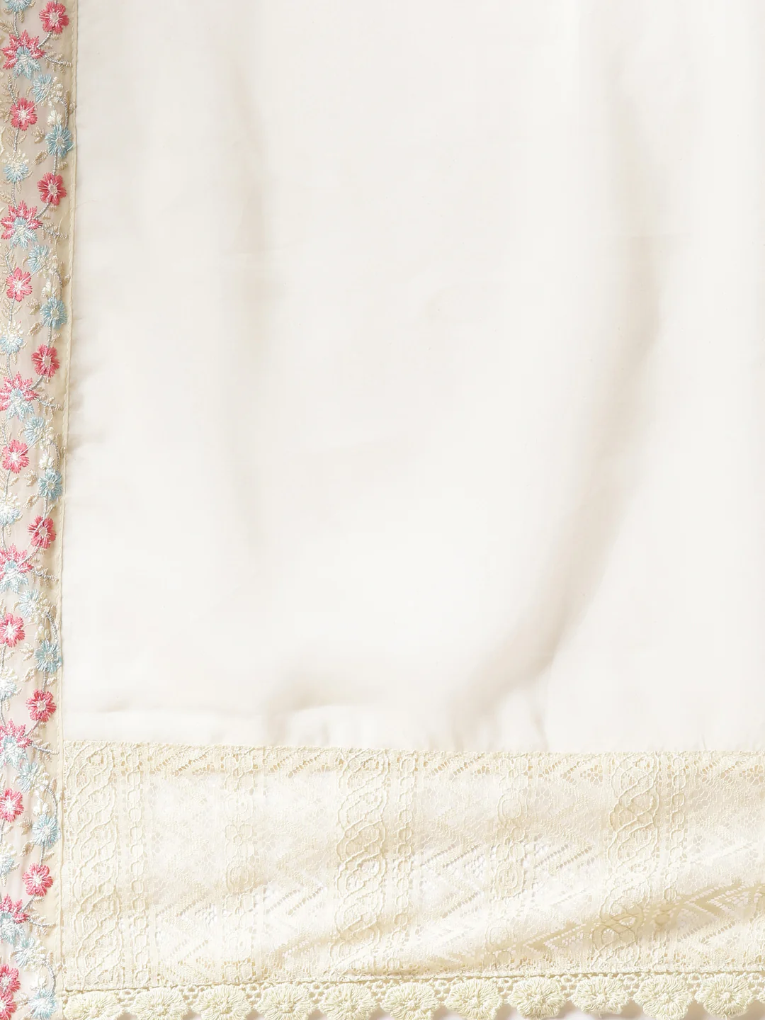 Neerus Beige Solid Anarkali Kurta and Trousers With Dupatta - Image 7