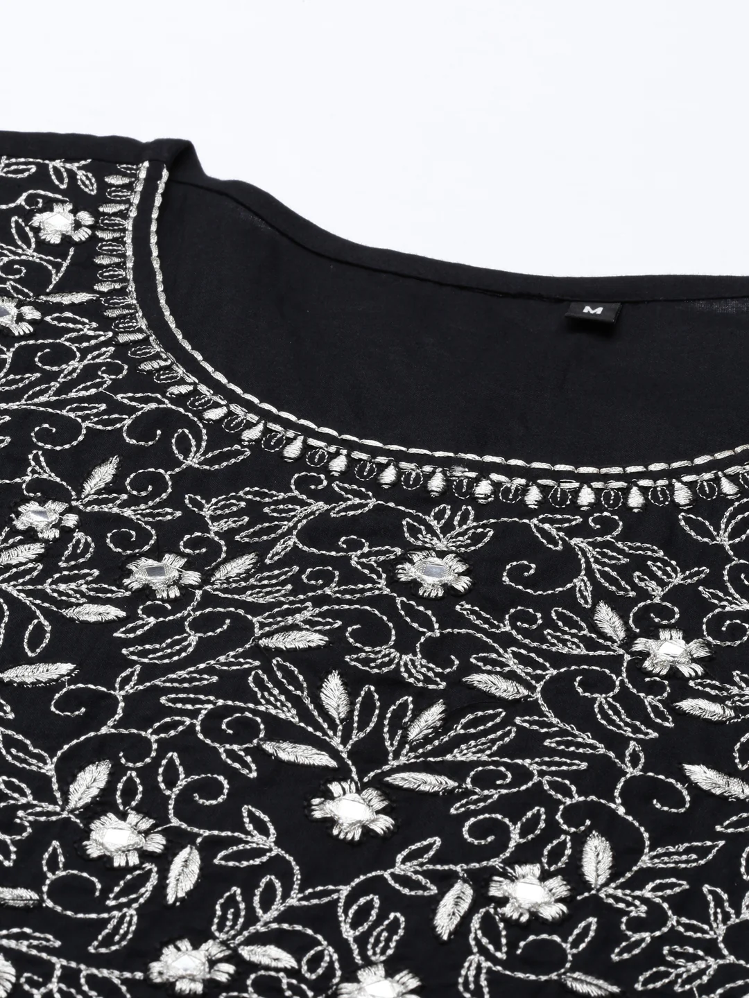 Neerus Black Color Cotton Fabric Kurta - Image 6