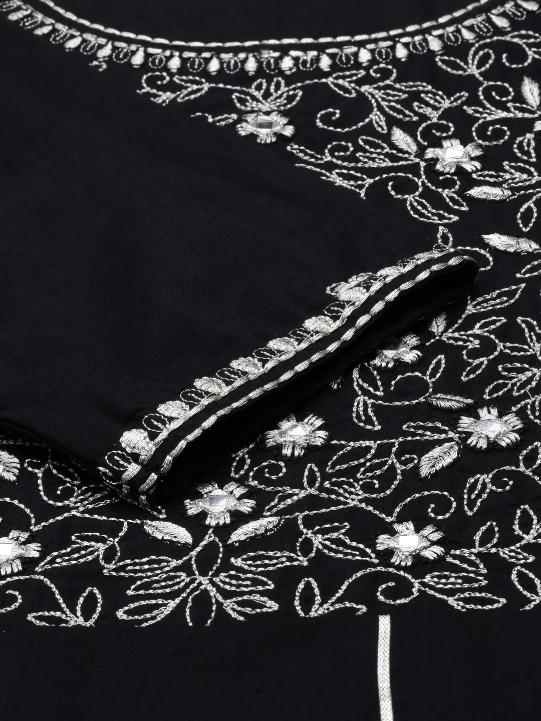 Neerus Black Color Cotton Fabric Kurta - Image 7
