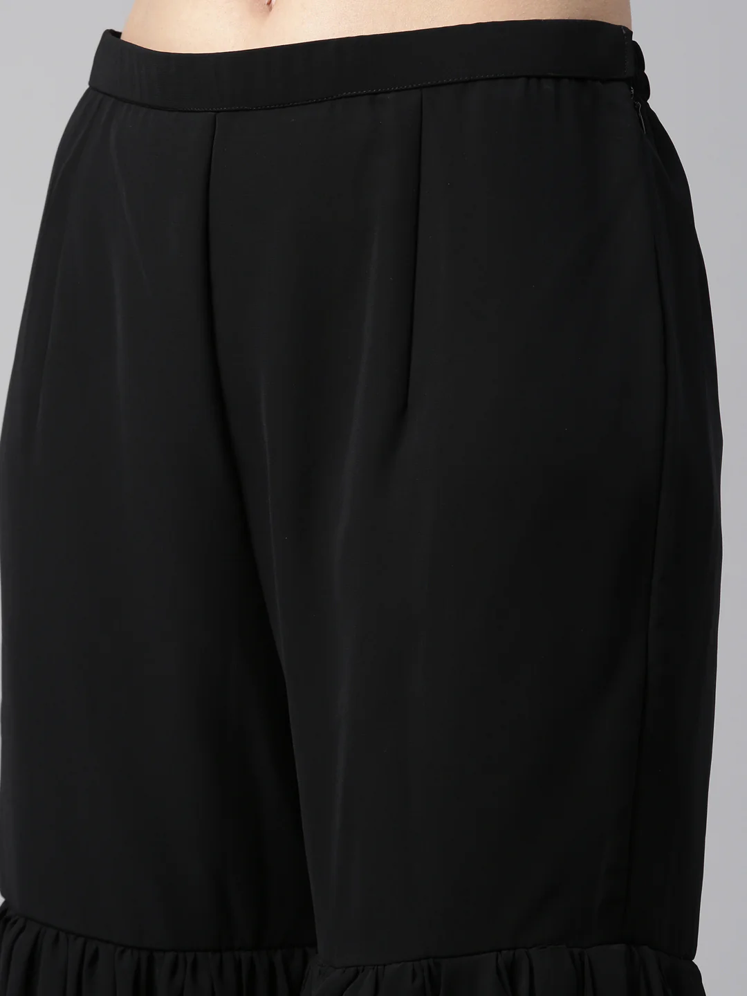 Neerus Black Color Georgette Fabric Kurta Set - Image 4