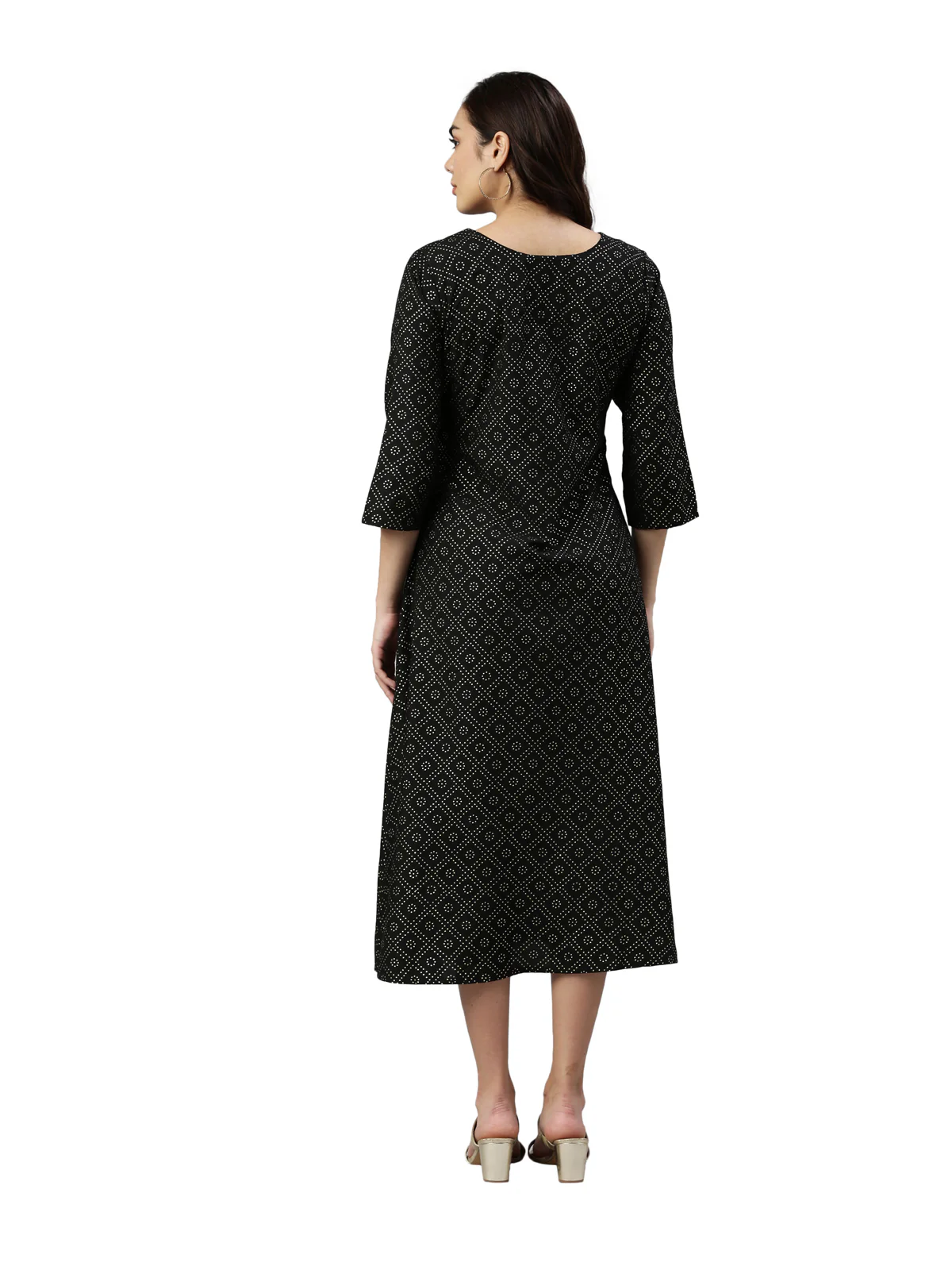 Neerus Black Color Muslin Fabric Kurta - Image 5