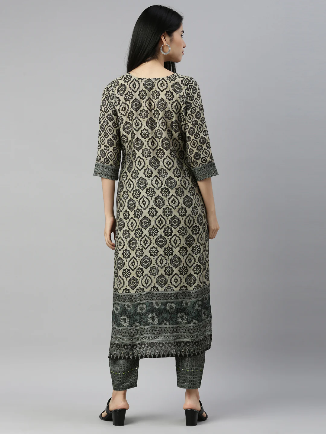 Neerus Black Color Muslin Fabric Suit Set - Image 5