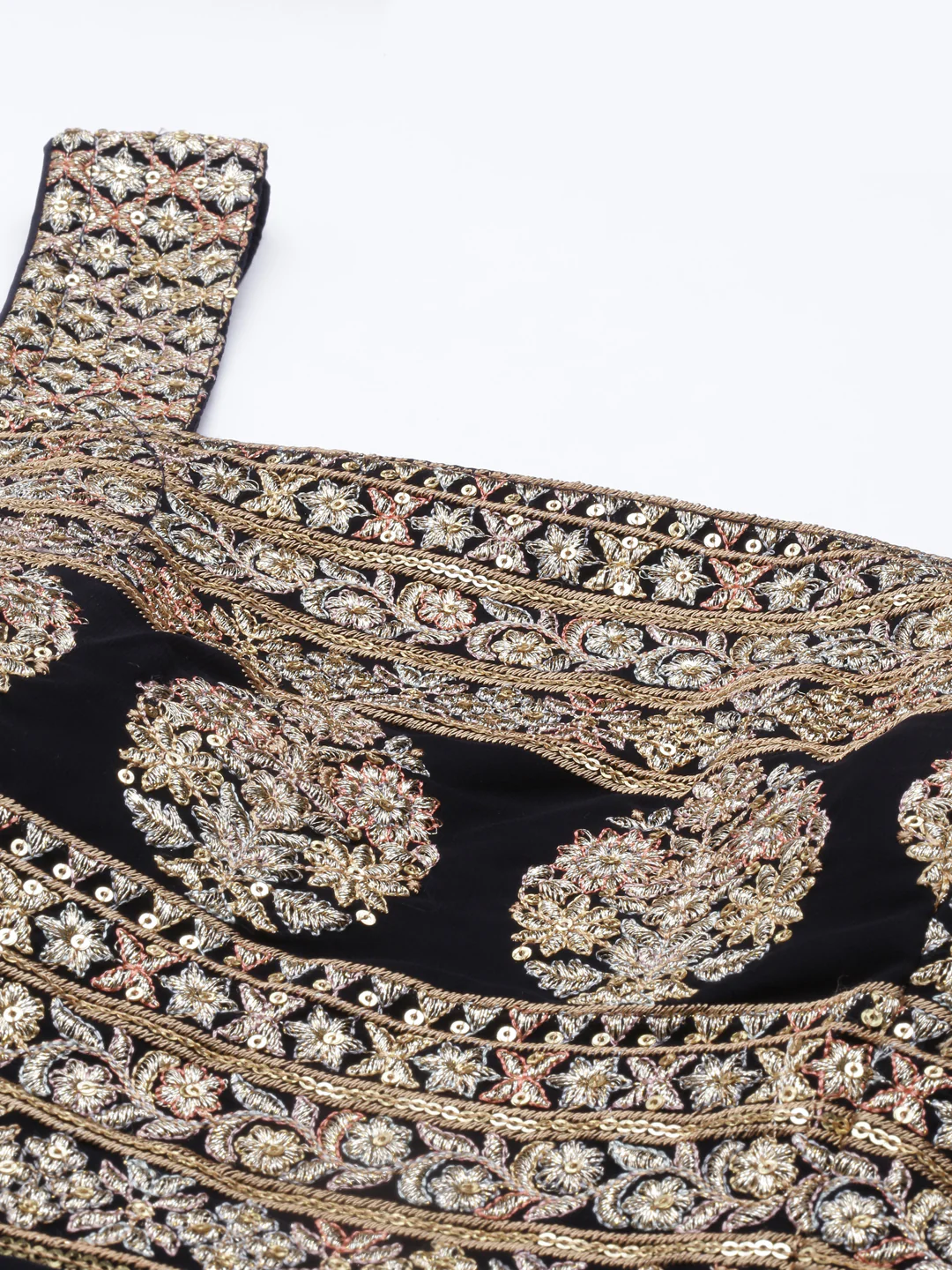 Neerus Black Color Poly Georgette Fabric Readymade Suits - Image 7