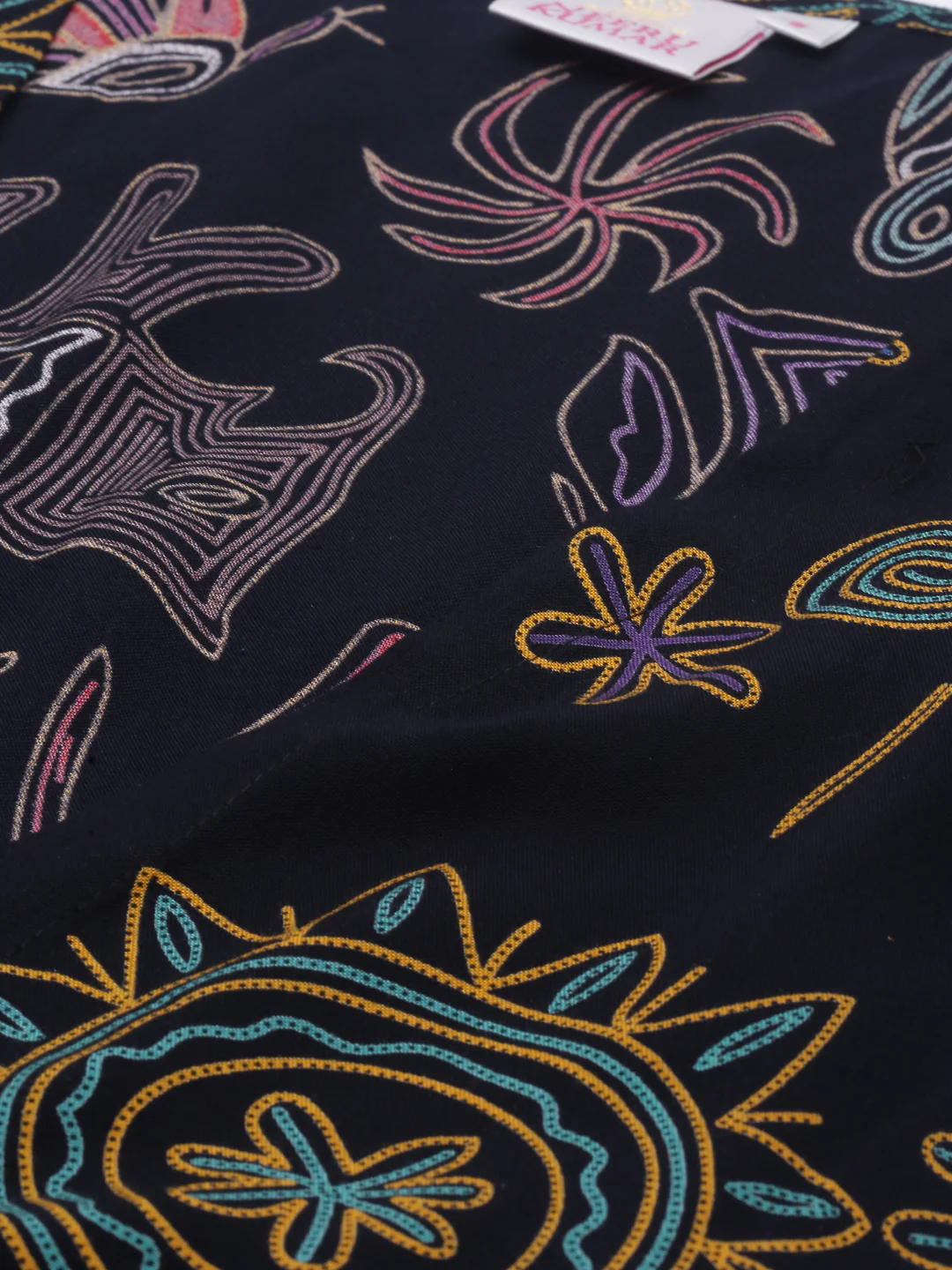 Neerus Black Color Rayon Fabric Crop-Top - Image 5