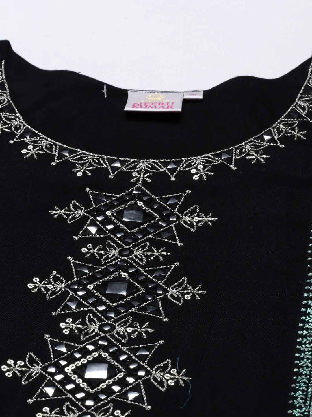 Neerus Black Color Santoon Fabric Tunic - Image 2