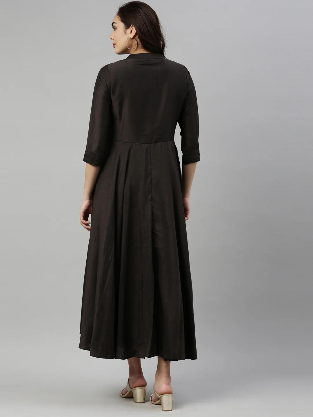 Neerus Black Color Silk Fabric Kurta - Image 5