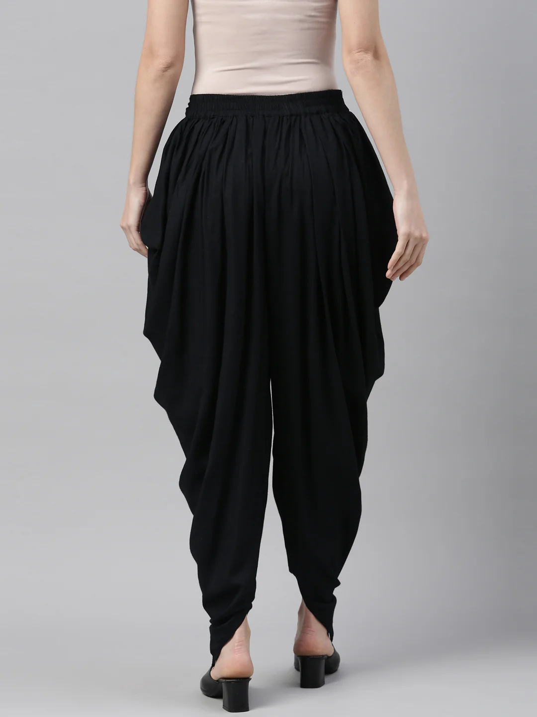 Neerus Black Color Slub Rayon Fabric Dhotti - Image 5