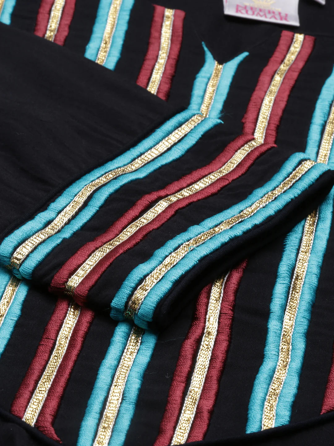 Neerus Black Color Viscose Rayon Fabric Kurta Sets - Image 7