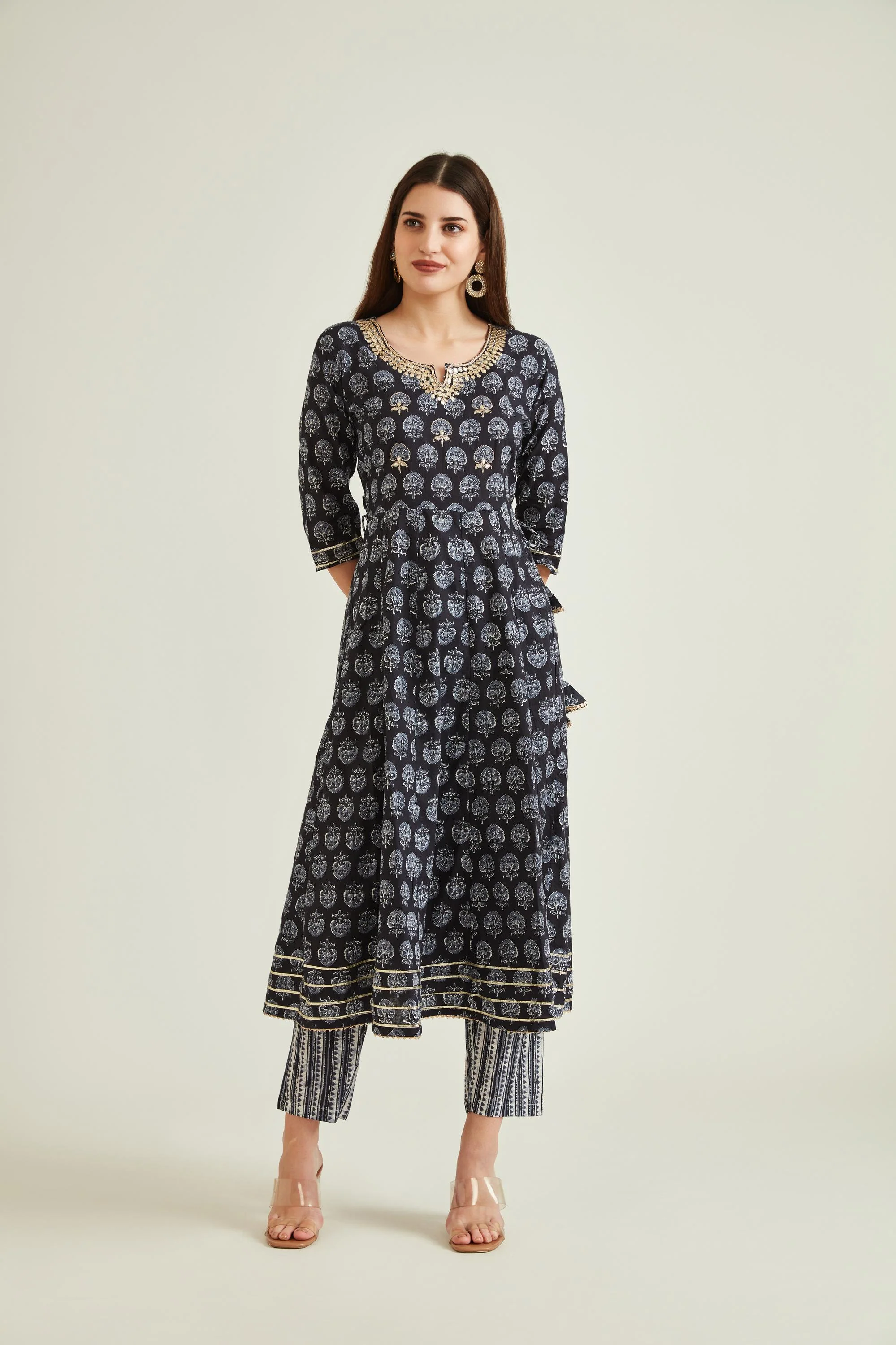 Neerus Black Colour Cotton Fabric Suit - Image 9
