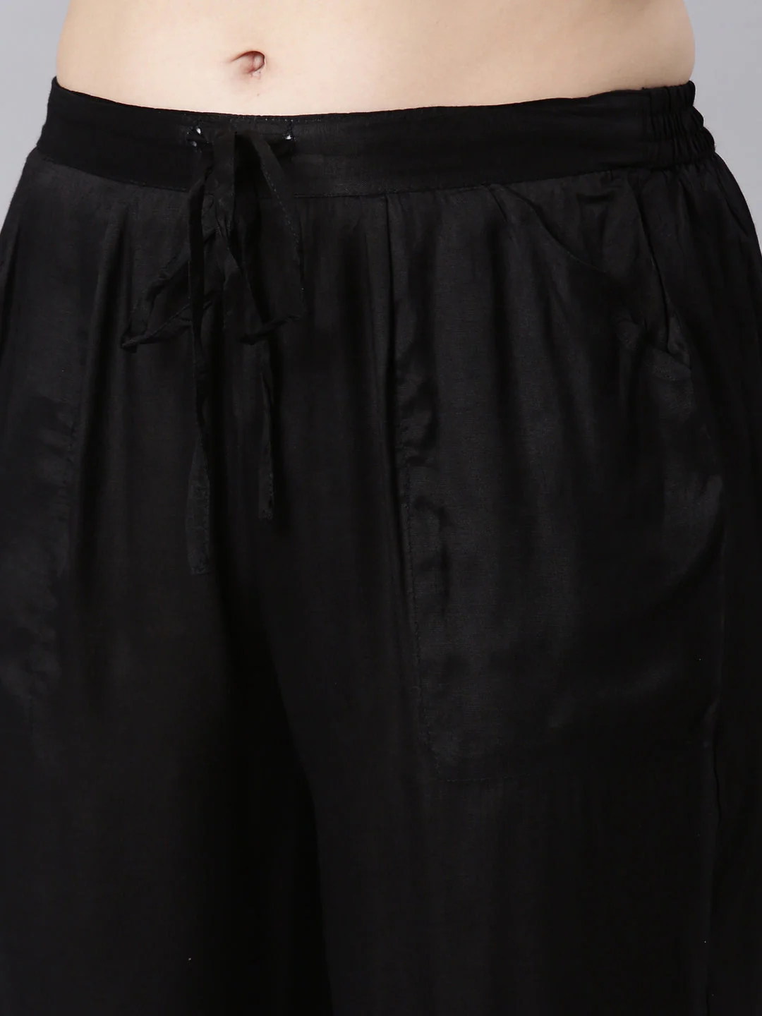 Neerus Black Panelled Straight Floral Readymade Suits - Image 6