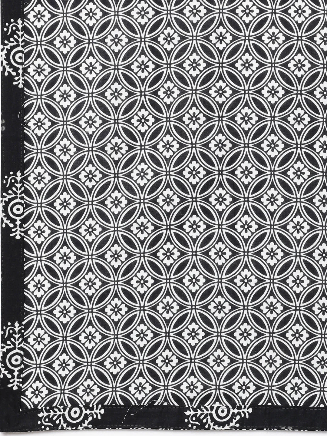 Neerus Black Panelled Straight Printed Kurta And Trousers With Dupatta - Image 8